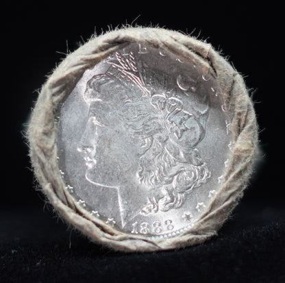 1887 & 1888 $20 Morgan Silver Dollar Sealed Roll — GEM BU/BU
