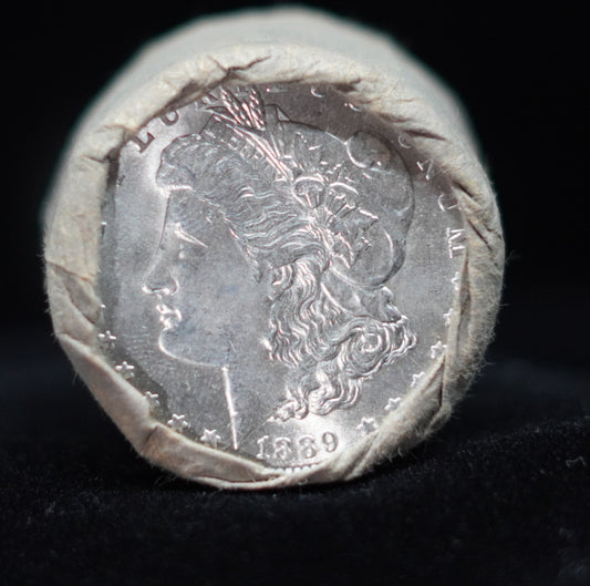 1889 & CC $20 Morgan Silver Dollar Sealed Bank Roll — GEM BU/BU