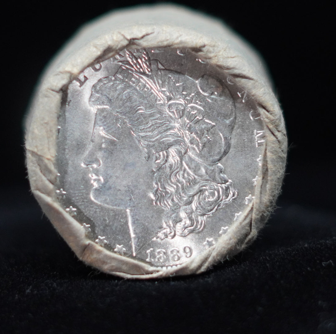 1889 & CC $10 Morgan Silver Dollar Sealed Bank Roll — GEM BU/BU