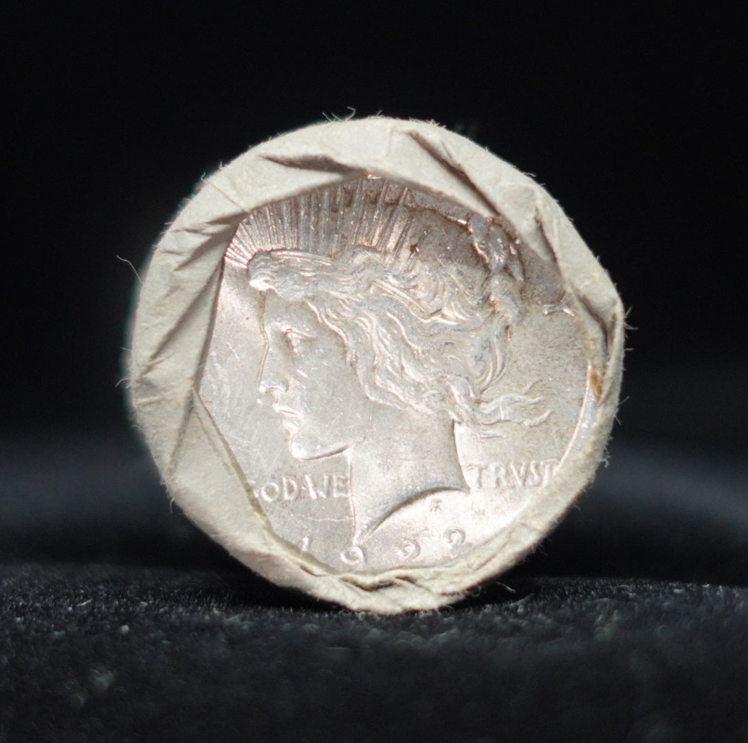 1922 & 1923 $10 Peace Silver Dollar Sealed Roll — GEM BU/BU