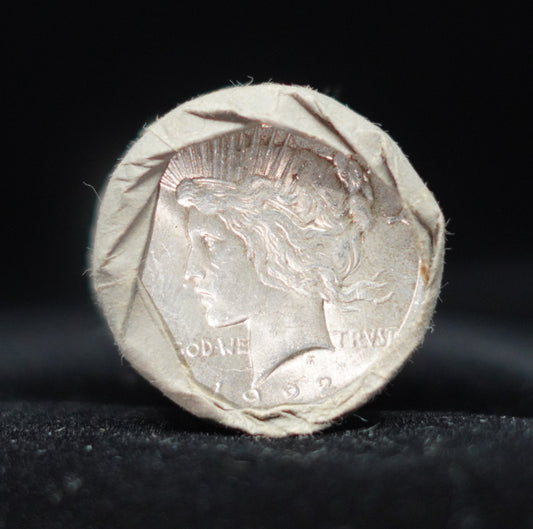 1922 & 1923 $10 Peace Silver Dollar Sealed Bank Roll — GEM BU/BU