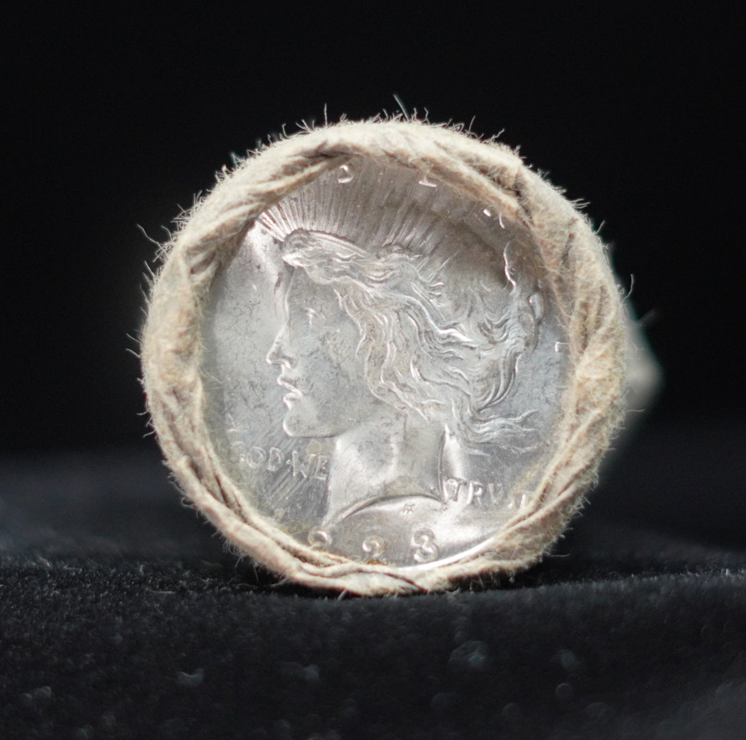 1922 & 1923 $10 Peace Silver Dollar Sealed Roll — GEM BU/BU