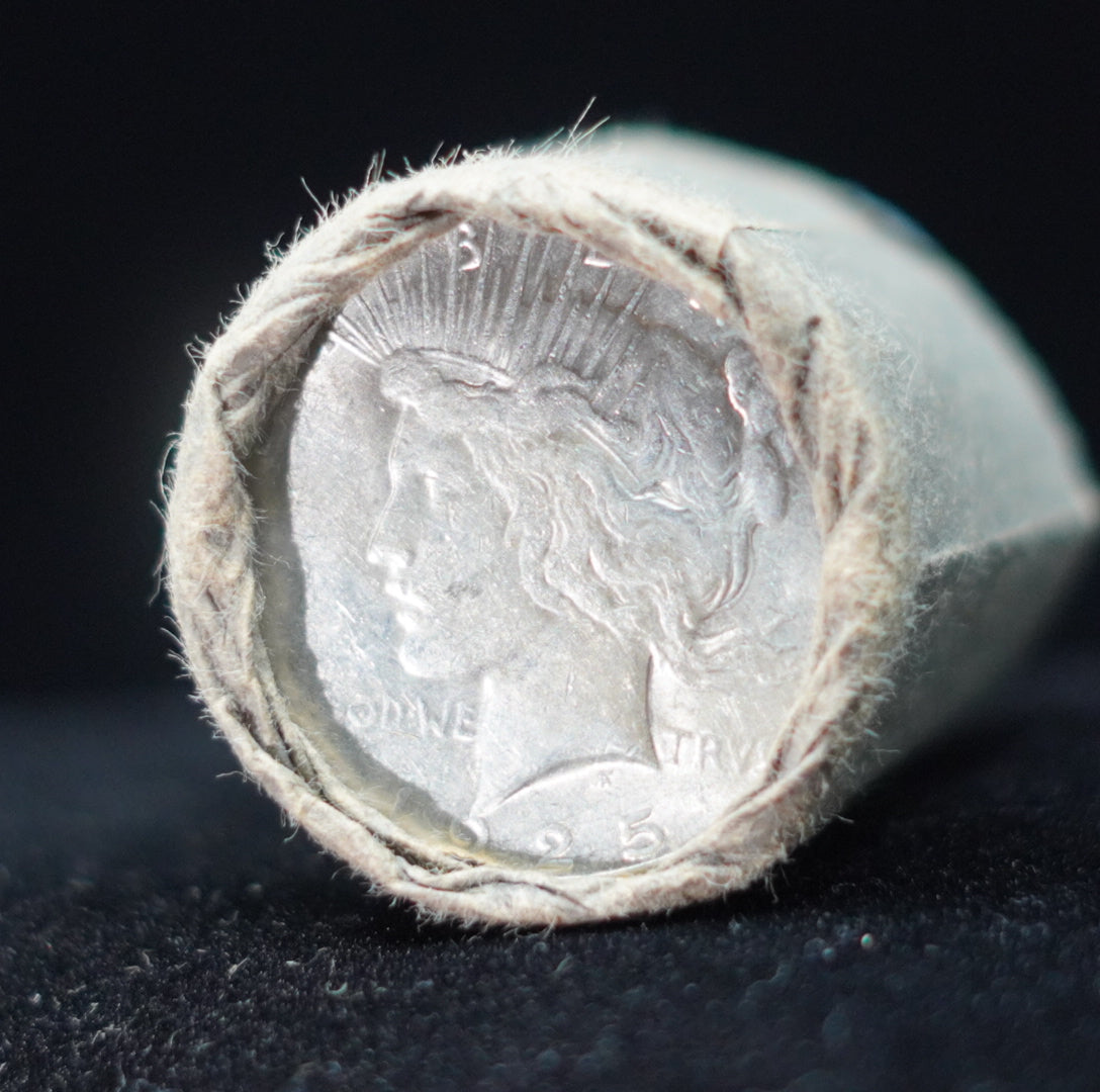 1924 & 1925 $10 Peace Silver Dollar Sealed Roll — GEM BU/BU