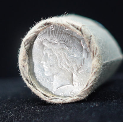 1924 & 1925 $10 Peace Silver Dollar Sealed Roll — GEM BU/BU